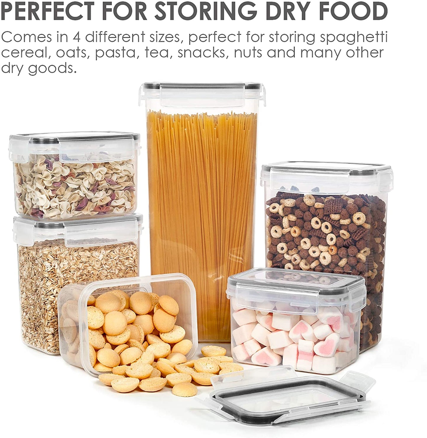 Airtight Food Storage Container Set with Lids, 15-Piece BPA-Free Plastic Canisters for Kitchen Pantry Organization, Dishwasher Safe, Includes 24 Labels