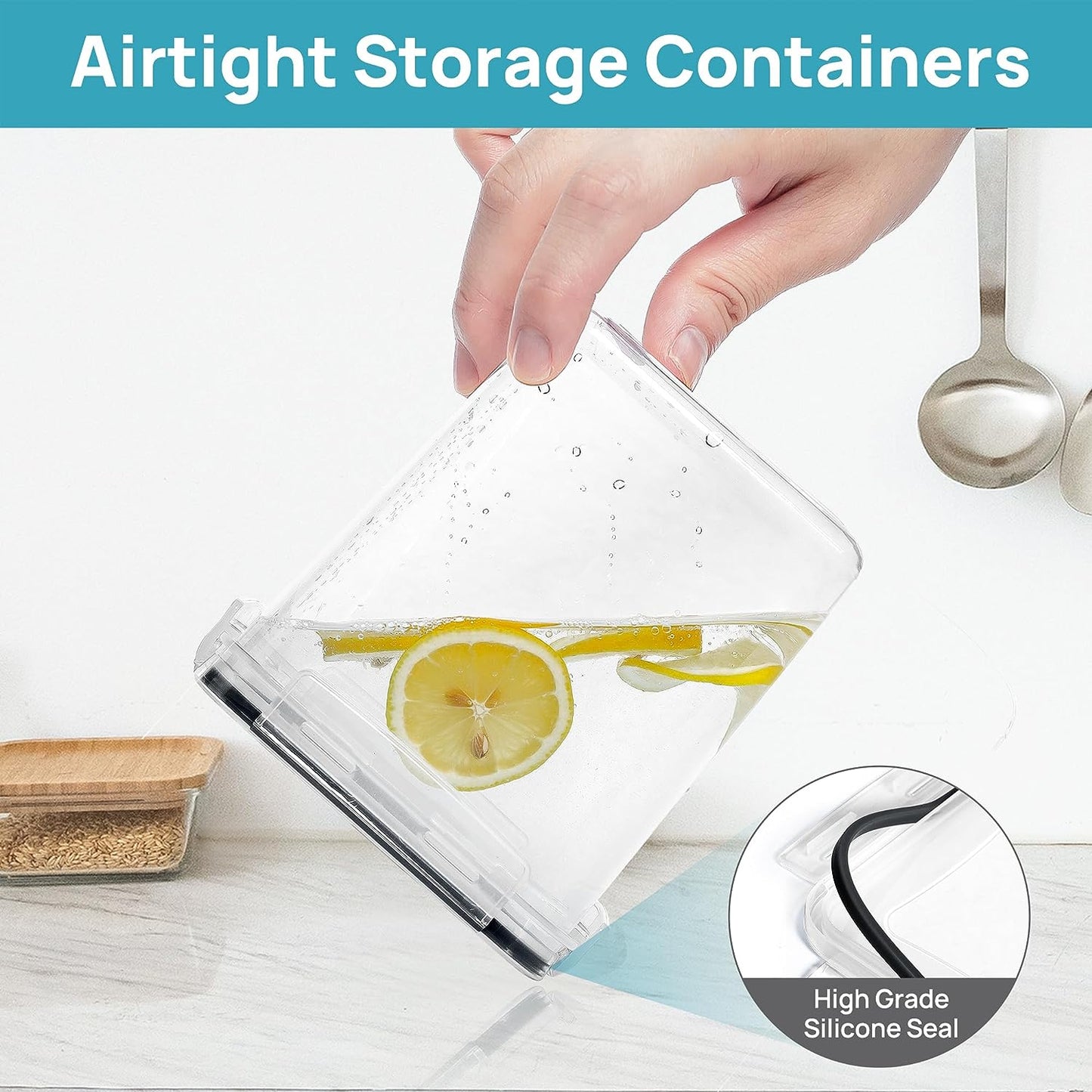 Airtight Food Storage Container Set with Lids, 15-Piece BPA-Free Plastic Canisters for Kitchen Pantry Organization, Dishwasher Safe, Includes 24 Labels